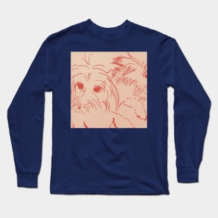 Maltipoo Drawing Sketch Long Sleeve T-Shirt